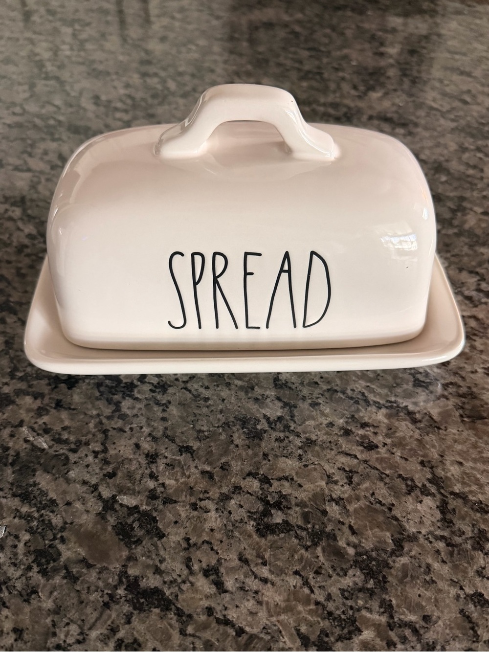 Rae Dunn - Ceramic Butter Dish - White "SPREAD"